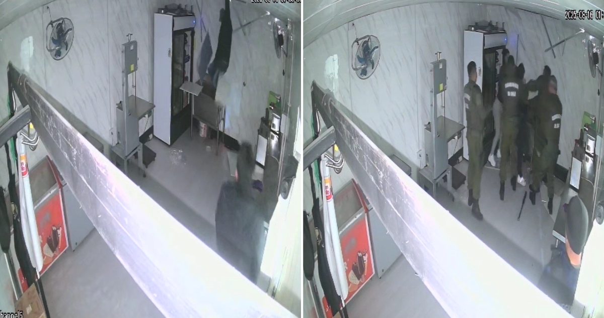 Ladrón entró a robar a carnicería, comió, se escondió en un cielo falso, se cayó y dueño lo golpeó