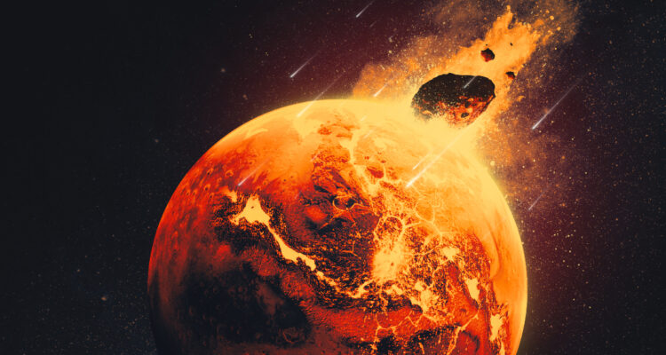 Ilustración de un impacto en Marte