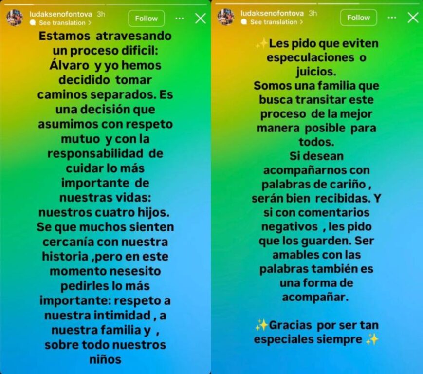 Ludmila rompe su silencio tras quiebre con Álvaro Ballero: "Les pido que eviten especulaciones"