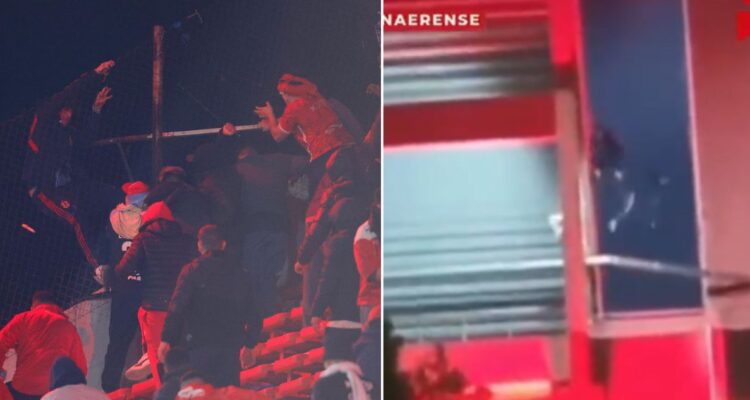 La hincha de uno de los fanáticos de la U desde estadio de Avellaneda tras ataque de barras bravas de Independiente