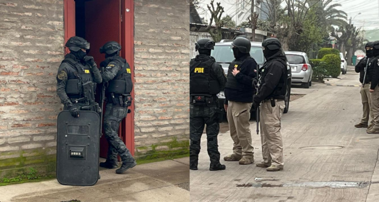 Cae clan familiar en la RM: 18 detenidos tras allanamientos por tráfico de drogas y armas