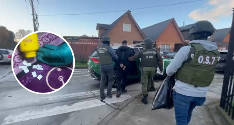 Operativos antidroga en Valdivia y Paillaco dejan seis detenidos y $80 millones en incautaciones