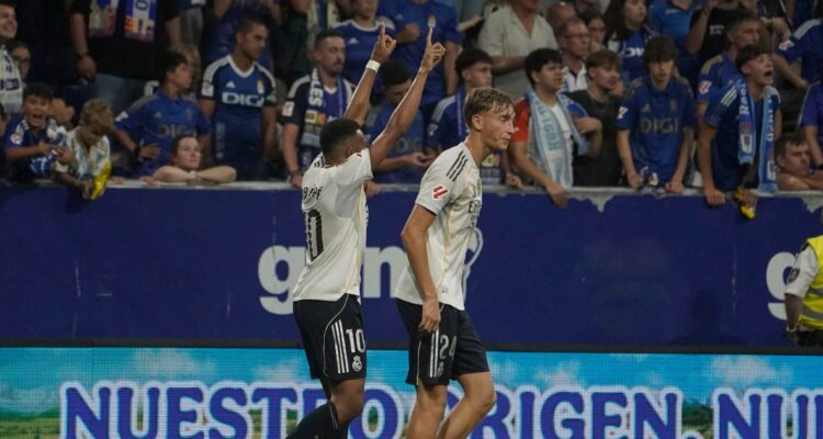 Real Madrid superó al Real Oviedo con doblete de Kylian Mbappé y otro tanto de Vinicius