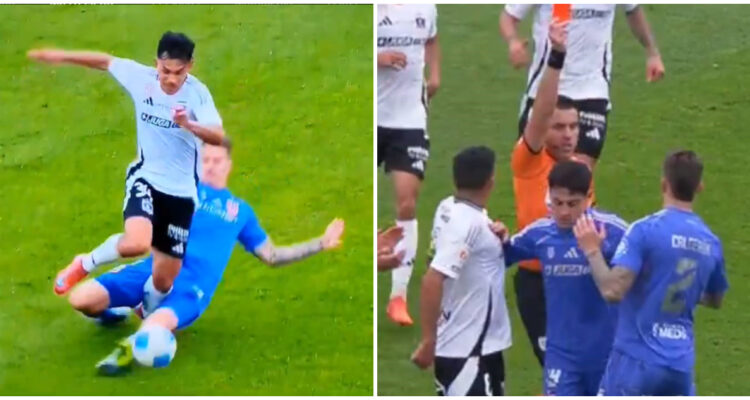 patadón de Franco Calderón a Vicente Pizarro en Superclásico 198 entre Colo Colo y La U