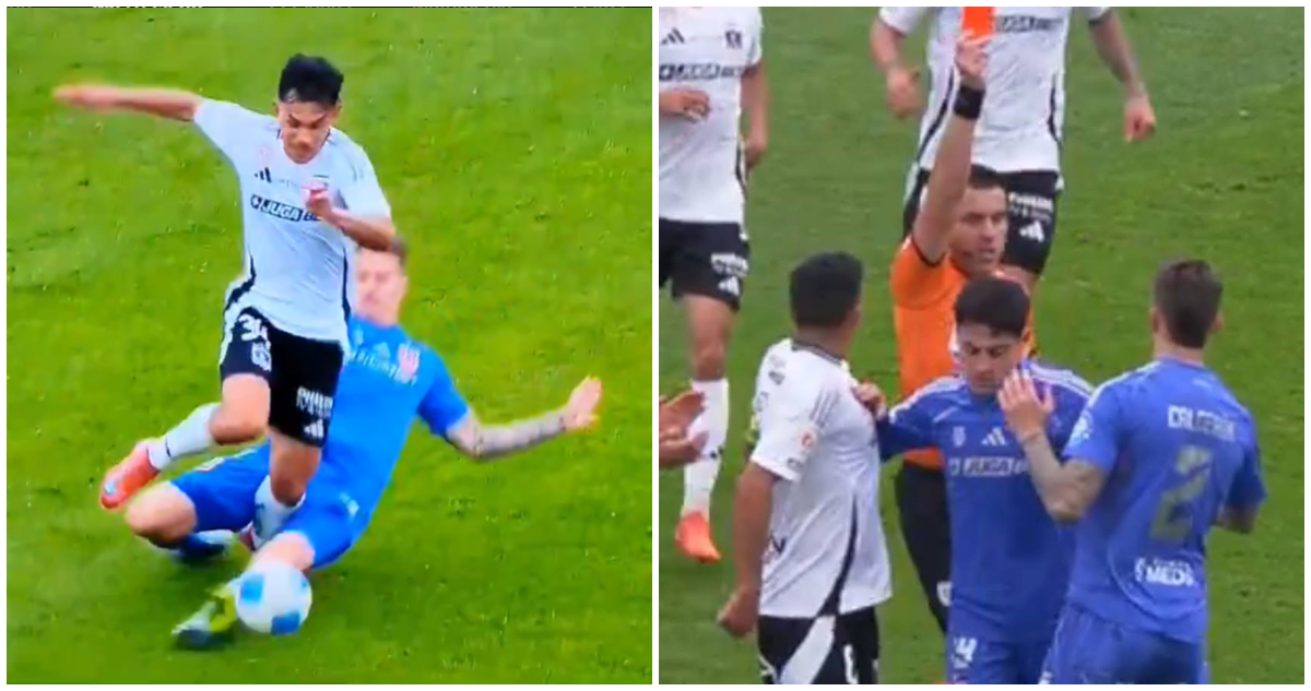patadón de Franco Calderón a Vicente Pizarro en Superclásico 198 entre Colo Colo y La U