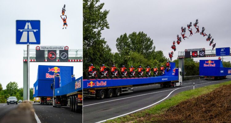 Piloto Luc Ackerman hace historia con espectacular maniobra en moto entre camiones en movimiento
