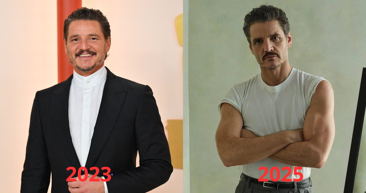 Pedro Pascal antes y después con su rutina de ejercicios