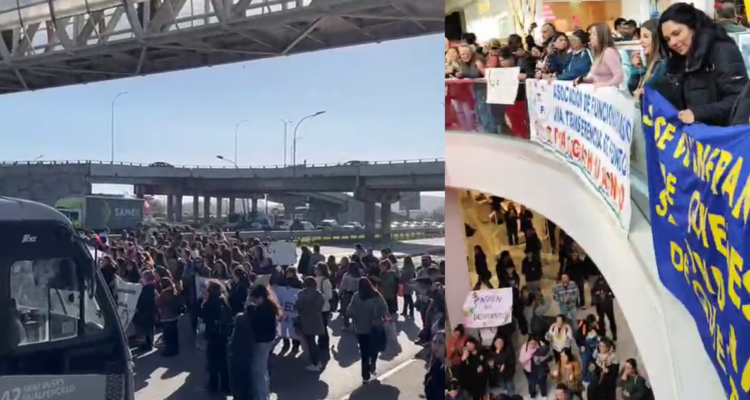 Profesores de Talcahuano se manifestaron en Mall del Trébol: exigen el pago de larga deuda previsional