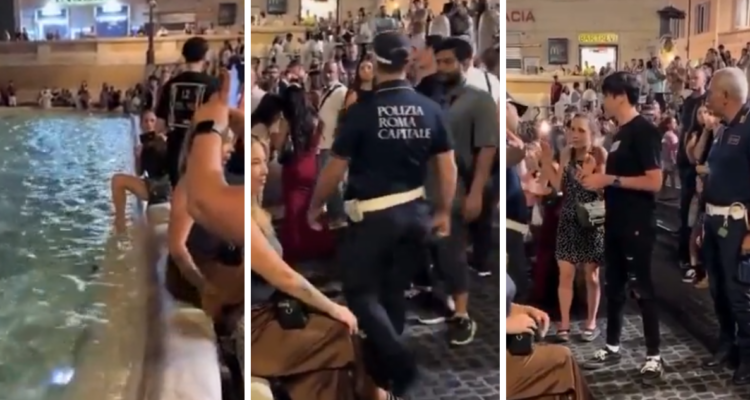 Reprochable conducta: turista argentina fue multada por meter los pies en la Fontana di Trevi