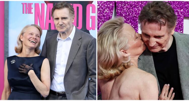 Revelan que “romance” de Liam Neeson y Pamela Anderson era una farsa para promocionar su película