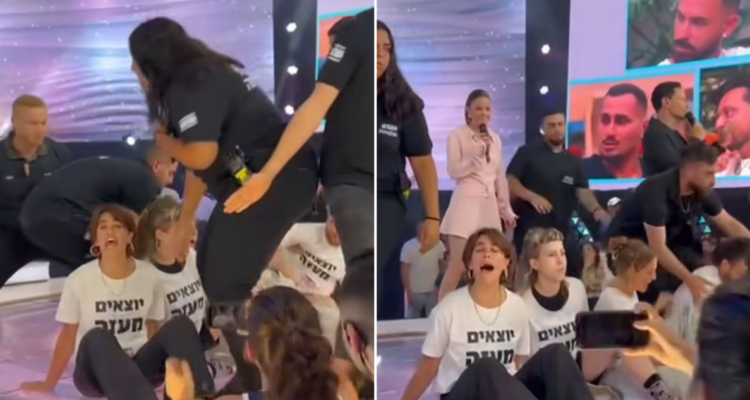 ¡Salgan de Gaza! Activistas irrumpen en reality Gran Hermano israelí exigiendo paz en la Franja