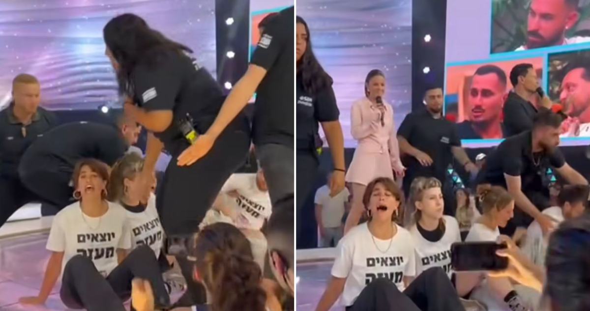 ¡Salgan de Gaza! Activistas irrumpen en reality Gran Hermano israelí exigiendo paz en la Franja