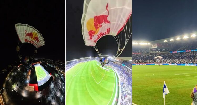 Ardilla Álvarez sorprende e impacta con vuelo y aterrizaje en el Claro Arena