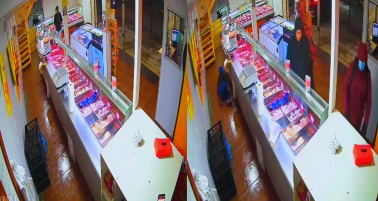 VIDEO | Cámaras registraron violento robo armado a carnicería ‘Los Temucanos’ de Coronel