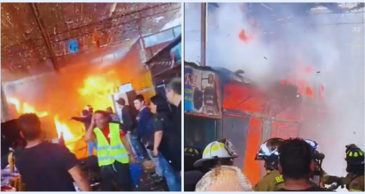 Feroz incendio consume instalaciones de feria y mercado Asocapec de Arica