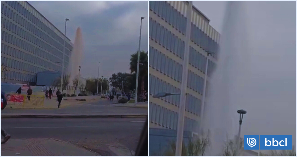 Camión impacta válvula de agua y provoca gigantesca fuga en frontis del Hospital de Antofagasta