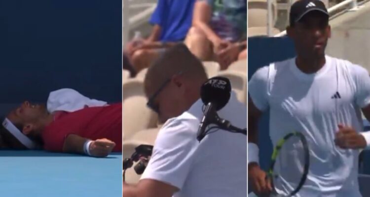 Tenista francés Rinderknech se desploma en pleno partido por el calor