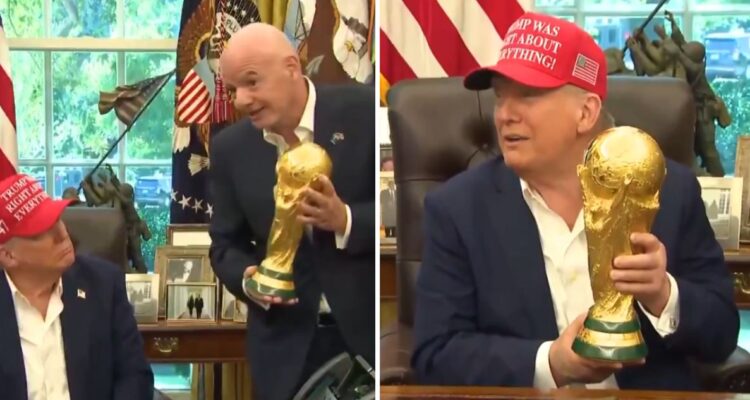 Presidente de la FIFA le entregó copa del Mundial 2026 a Donald Trump.