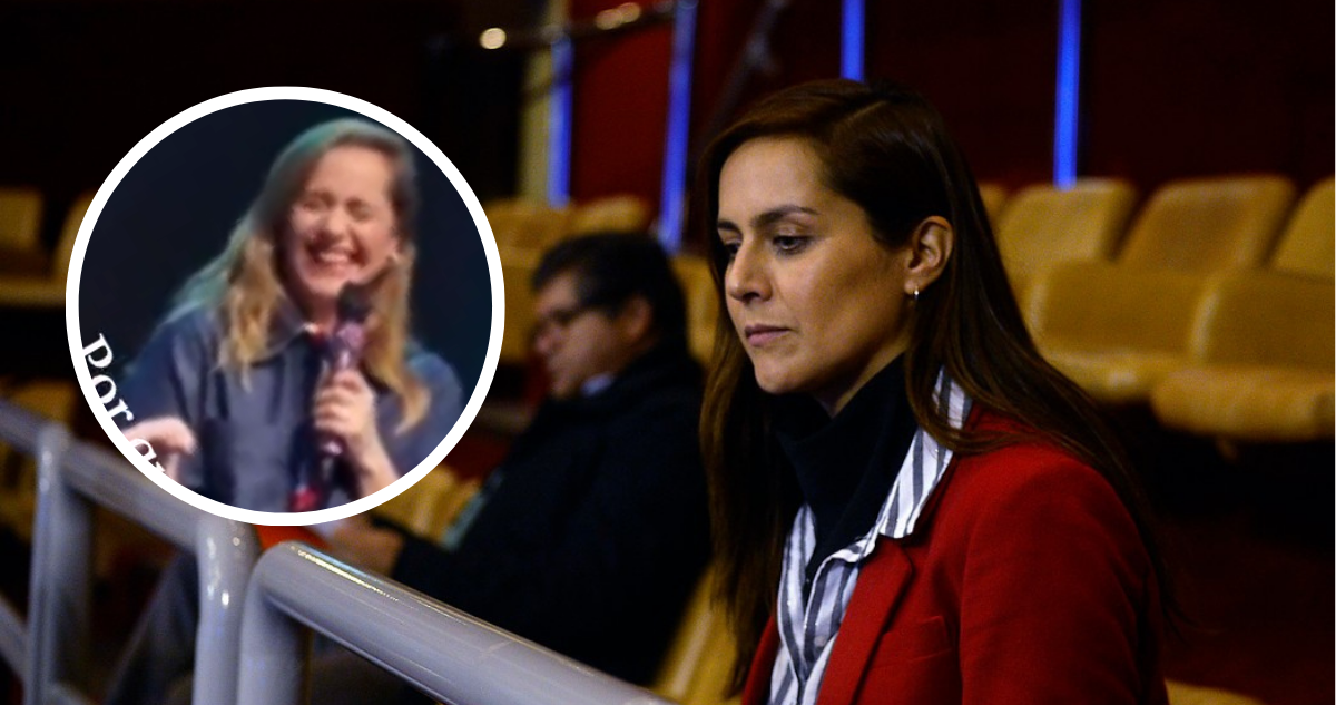 Natalia Valdebenito en el congreso y en video del chiste sobre mineros de El Teniente