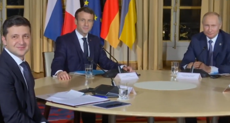 Encuentro de Vladimir Putin y Volodimir Zelenski en 2019