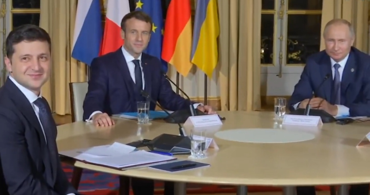 Encuentro de Vladimir Putin y Volodimir Zelenski en 2019