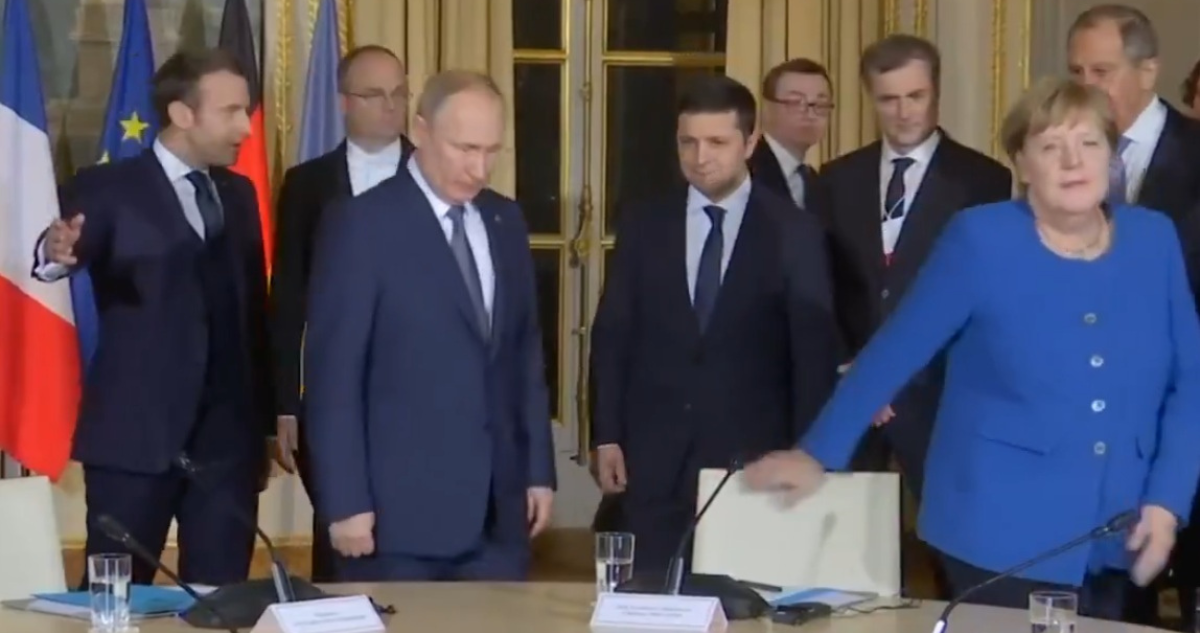 Encuentro de Vladimir Putin y Volodimir Zelenski en 2019