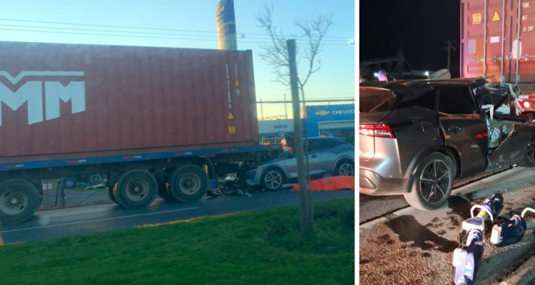 Dos personas muertas deja choque de automóvil con parte trasera de camión en Los Ángeles