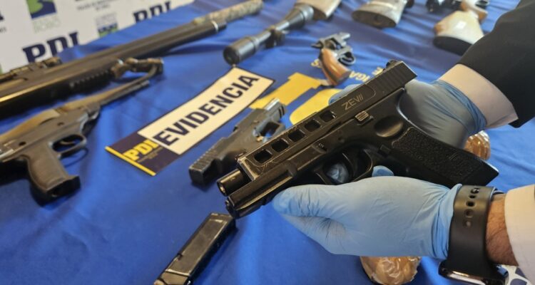 Armas incautadas en operativo antidrogas en Mulchén