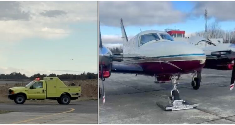 Avión ambulancia aterriza de emergencia en Aeropuerto El Tepual: rueda delantera estaba reventada