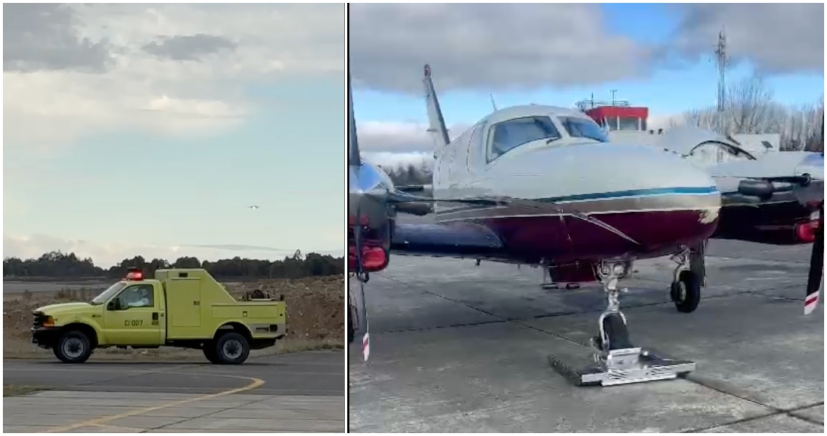 Avión ambulancia aterriza de emergencia en Aeropuerto El Tepual: rueda delantera estaba reventada