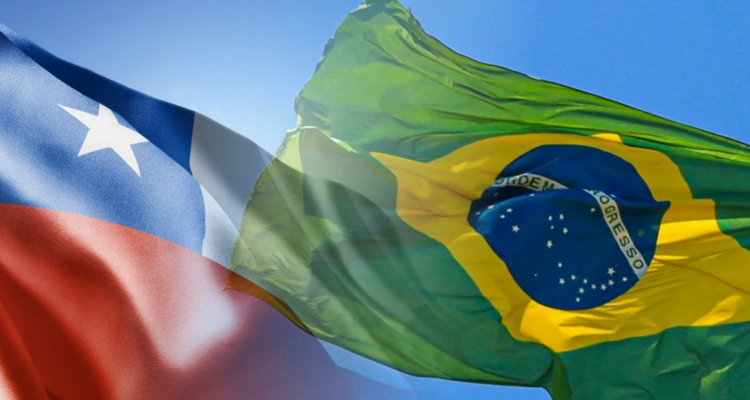 Banderas de Chile y Brasil