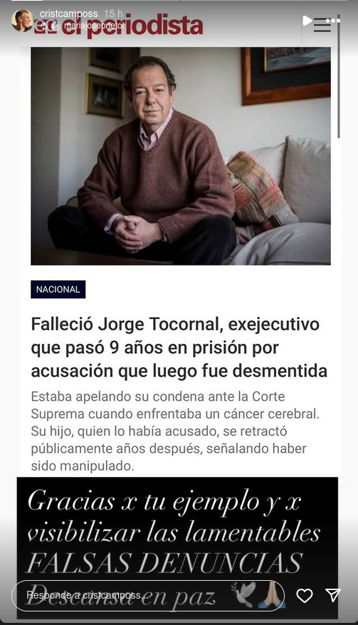 Instagram Stories de Cristian Campos