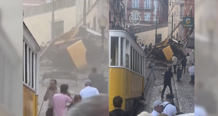 Reportan 3 muertos y decenas de heridos tras descarrillar famoso funicular en Lisboa