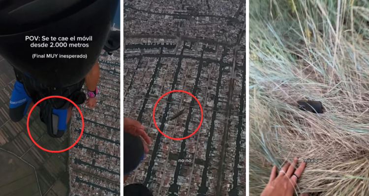 Capturas de celular que cayó desde 1.500 metros de altura