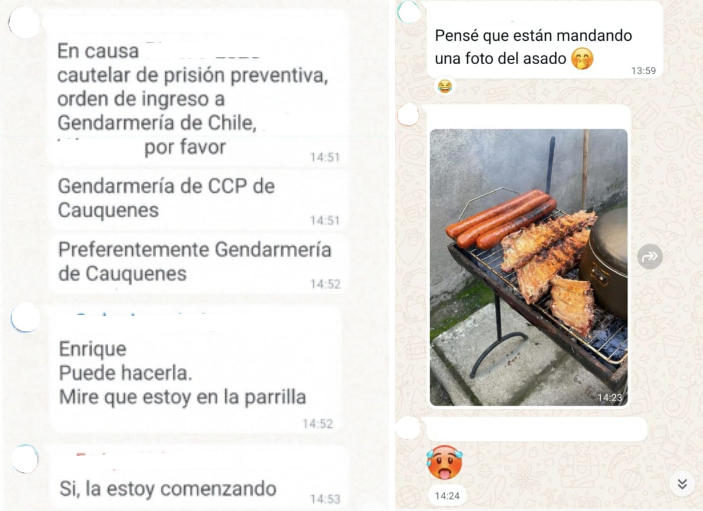 Chats de los funcionarios del Juzgado de Garantía de San Javier por asados en tribunales
