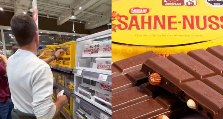 Brasileños comprando Sahne Nuss en Chile