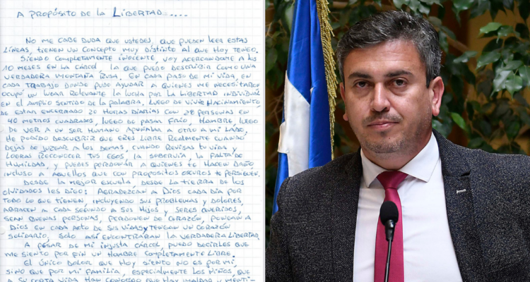 Desaforado diputado Mauricio Ojeda insiste en su inocencia con carta manuscrita desde Capitán Yáber