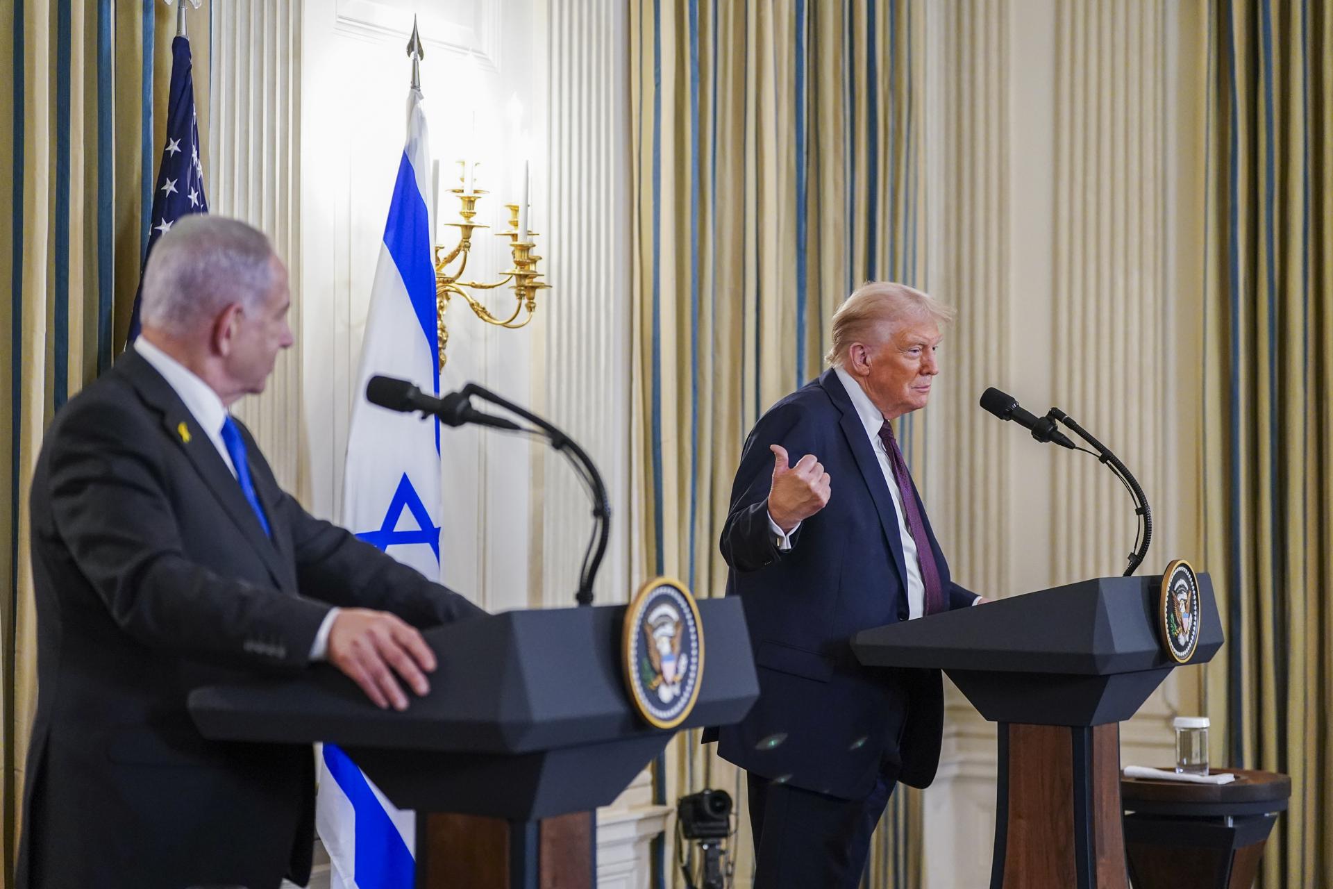 El primer ministro de Israel, Benjamin netanyahu, y el presidente de EEUU, Donald Trump
