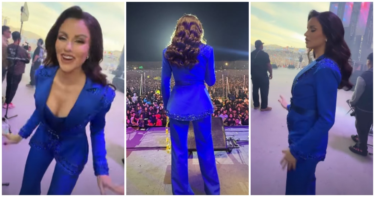 De huasa y de azul: los looks de Emilia Dides como animadora de la Pampilla 2025