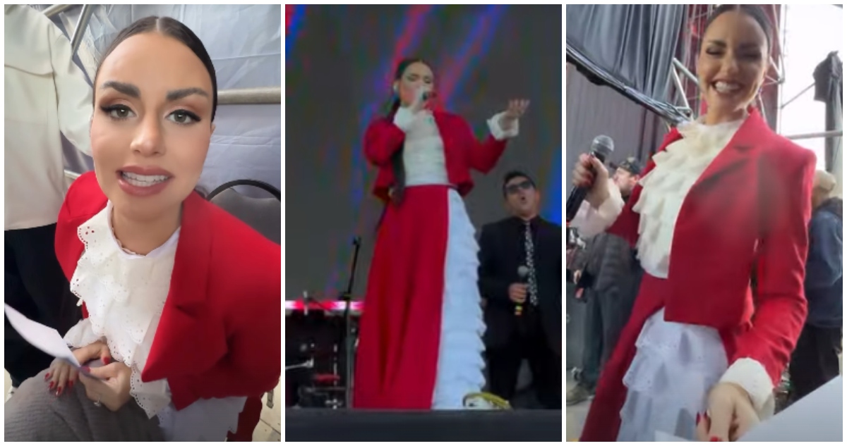 De huasa y de azul: los looks de Emilia Dides como animadora de la Pampilla 2025