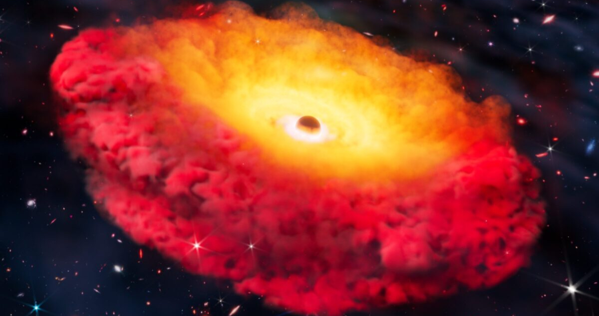 Galaxia compacta roja con un agujero negro en su interior