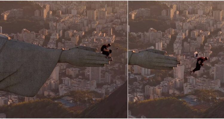 Hombre que subió al Cristo Redentor