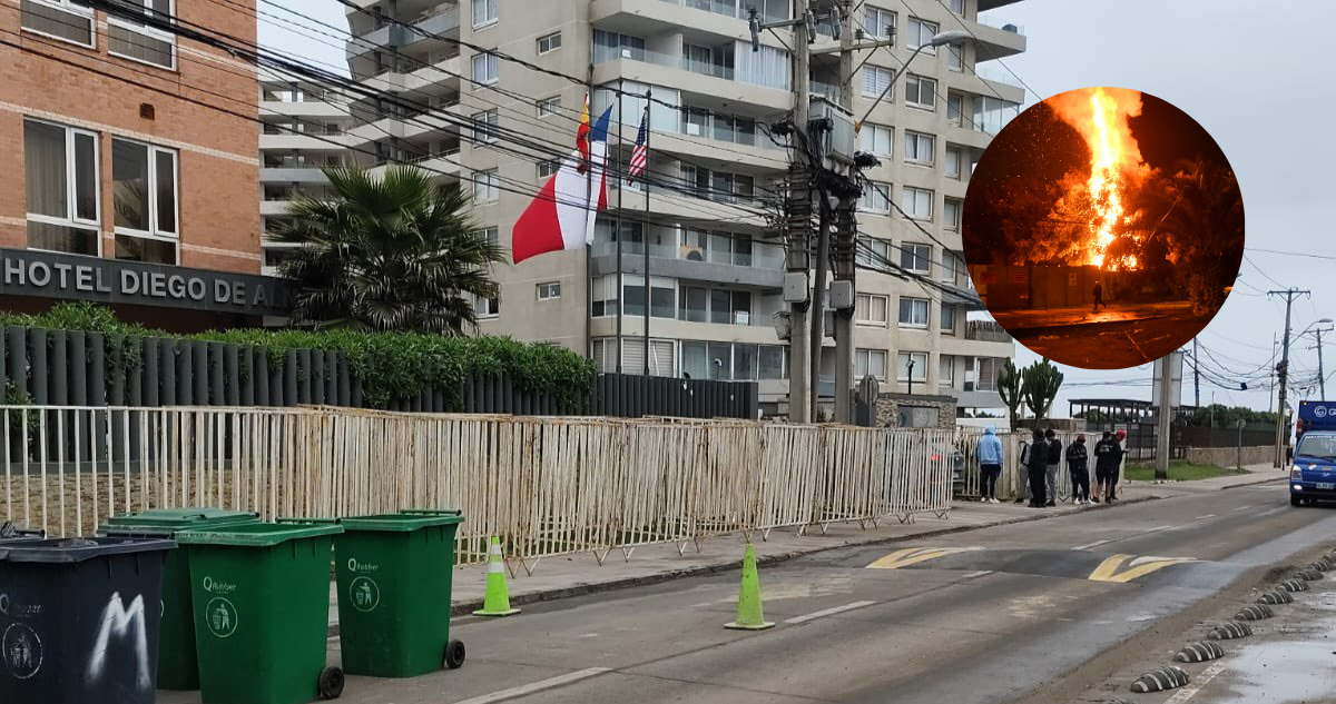 Foto de contexto del incendio en banderazo de La U