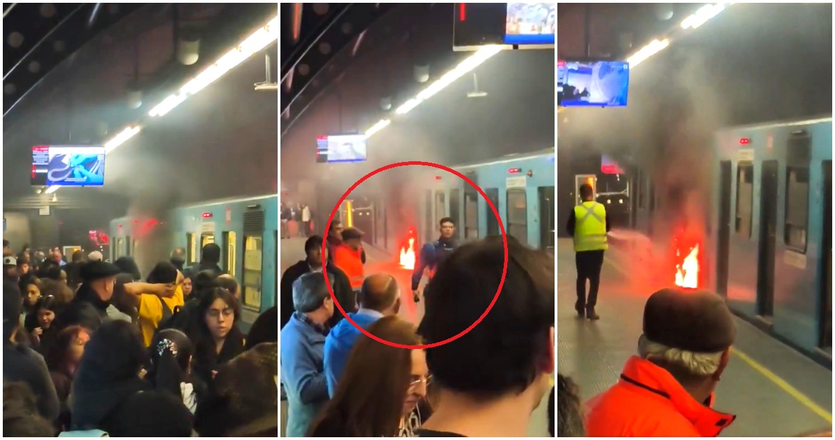 Incendio en vagón de la L5 de Metro genera conmoción en Estación San Joaquín: evacúan a pasajeros