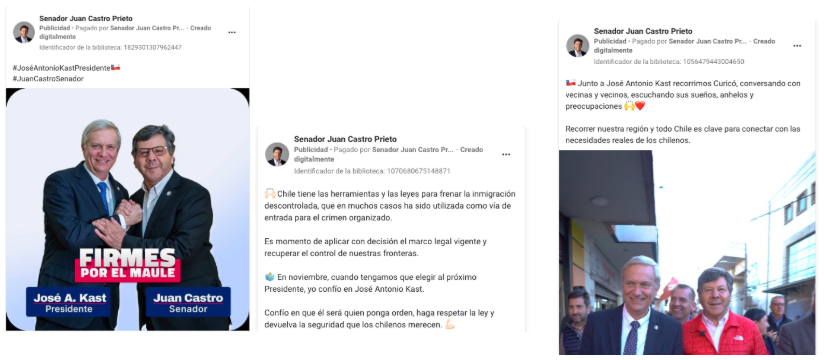 Propaganda Juan Castro en redes sociales