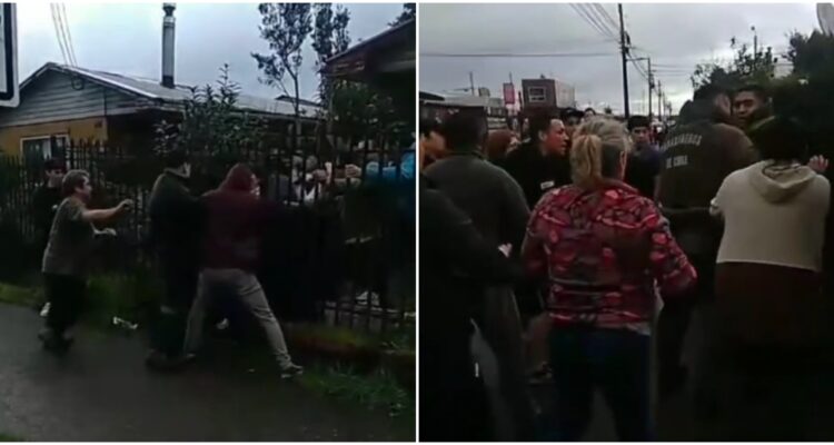 Grupo de vecinos lincha a sujetos acusados de robar vivienda en Puerto Montt