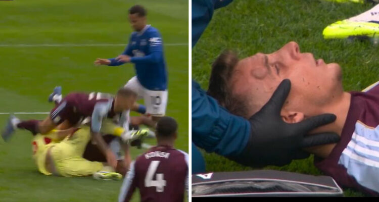 Lucas Digne terminó herido tras choque con “Dibu” Martínez.