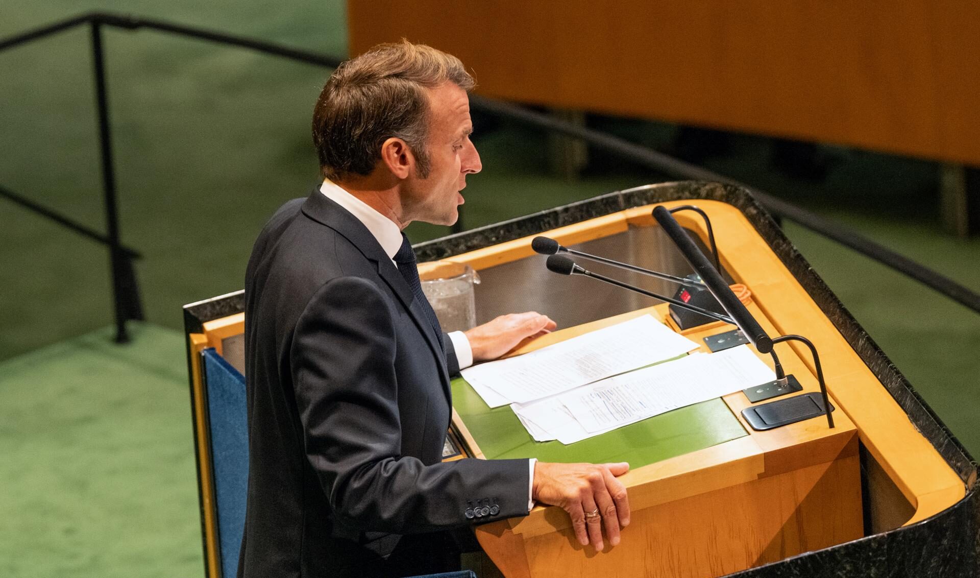El presidente de Francia, Emmanuel Macron, en la ONU
