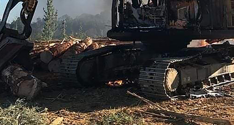 Gobierno confirma que dos máquinas forestales resultaron incendiadas en un predio en Mariquina