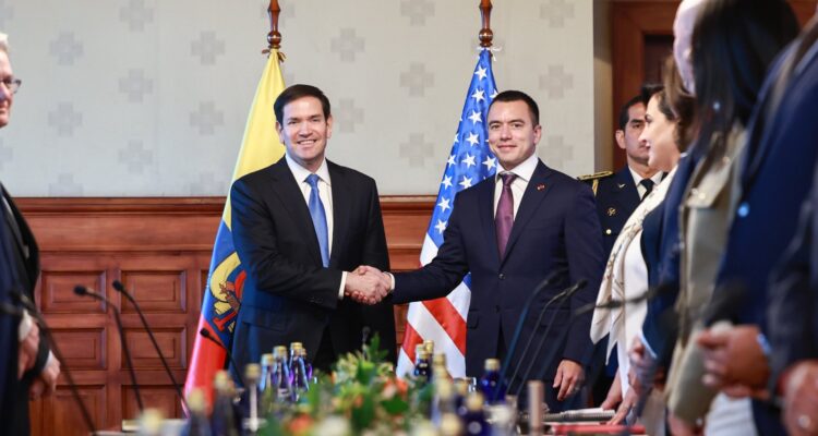 El secretario de Estado de EEUU, Marco Rubio, y el presidente de Ecuador, Daniel Noboa